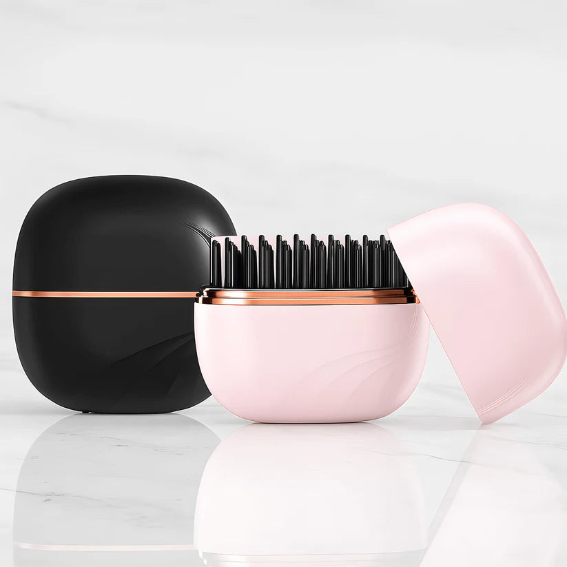 GLAM BRUSH: Mini Trådlös Plattång för Hår och Skägg, Portabel, Kompakt