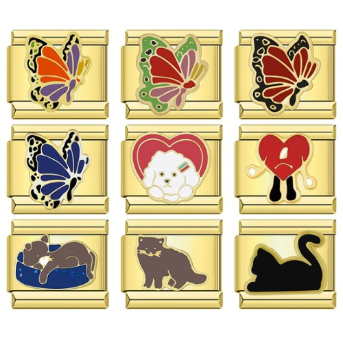 Cat, Dog, Butterfly - Guld