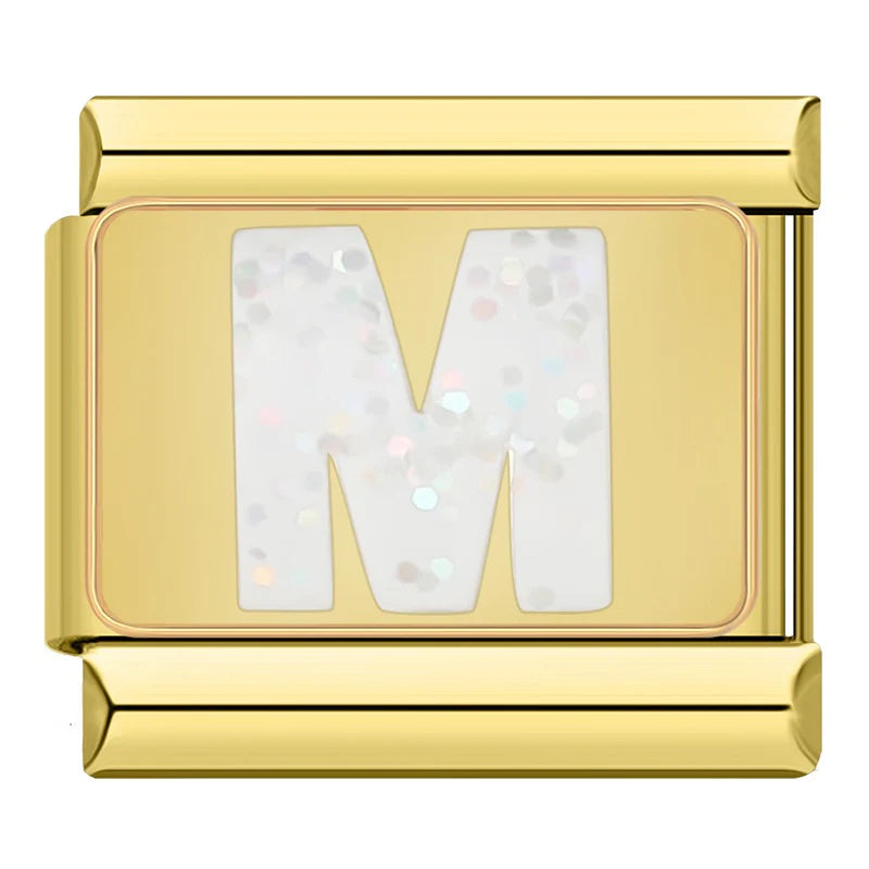 Bokstäver Glitter Guld