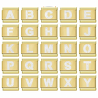 Bokstäver Glitter Guld