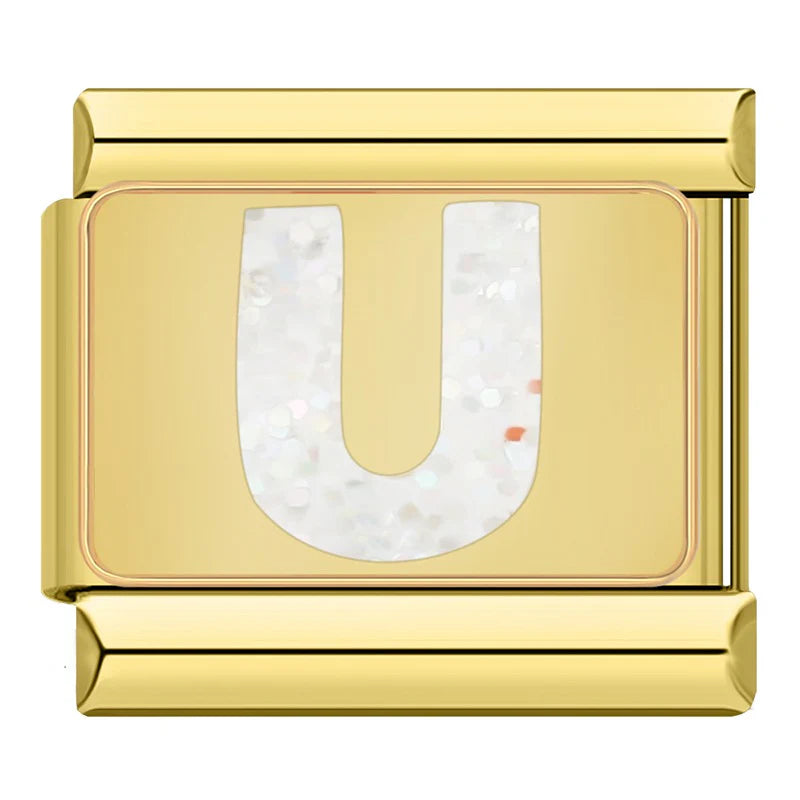 Bokstäver Glitter Guld