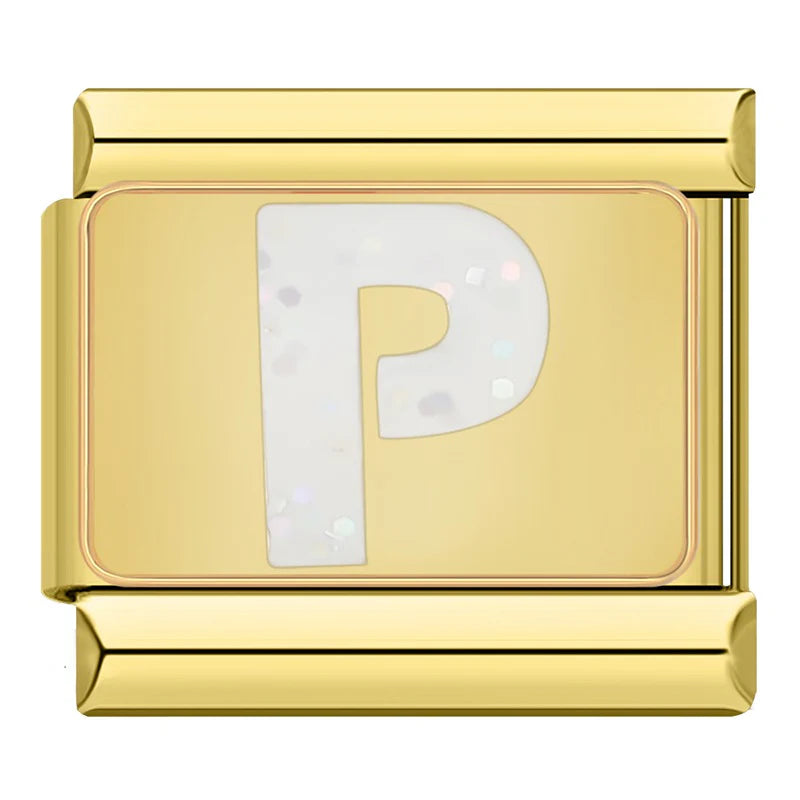 Bokstäver Glitter Guld