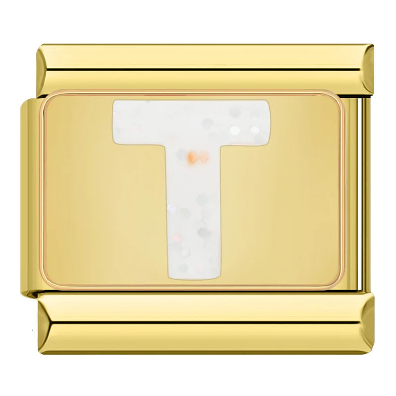 Bokstäver Glitter Guld