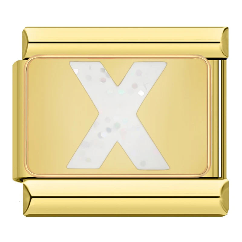 Bokstäver Glitter Guld