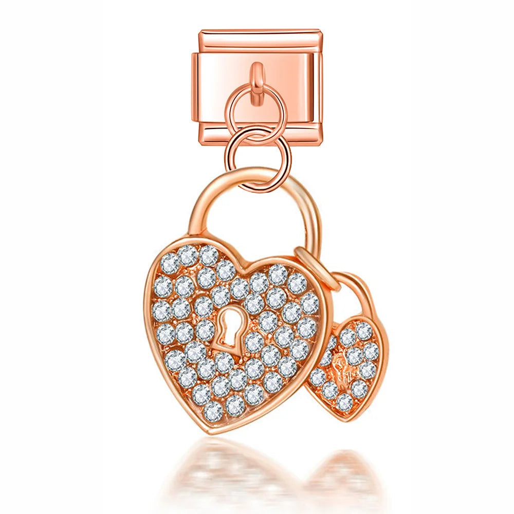 Key Heart - Silver Rosé