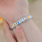 Round stone - silver