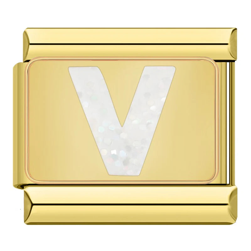 Bokstäver Glitter Guld