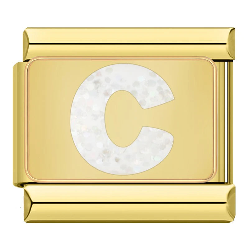 Bokstäver Glitter Guld