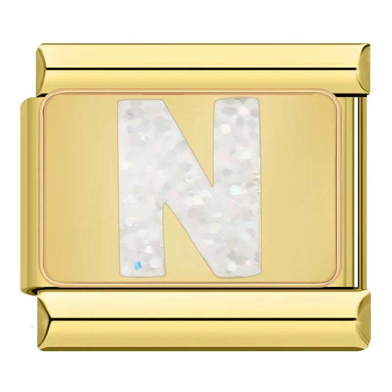 Bokstäver Glitter Guld