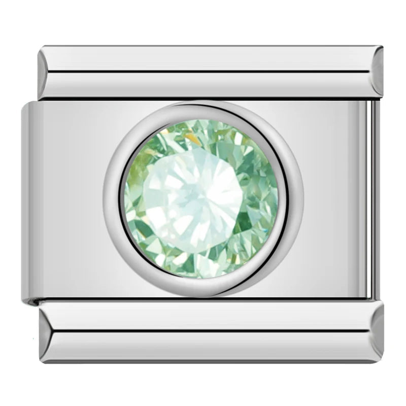 Round stone - silver