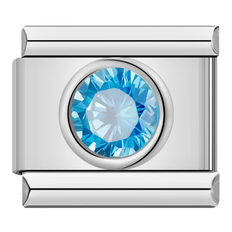 Round stone - silver