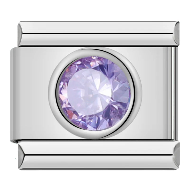 Round stone - silver