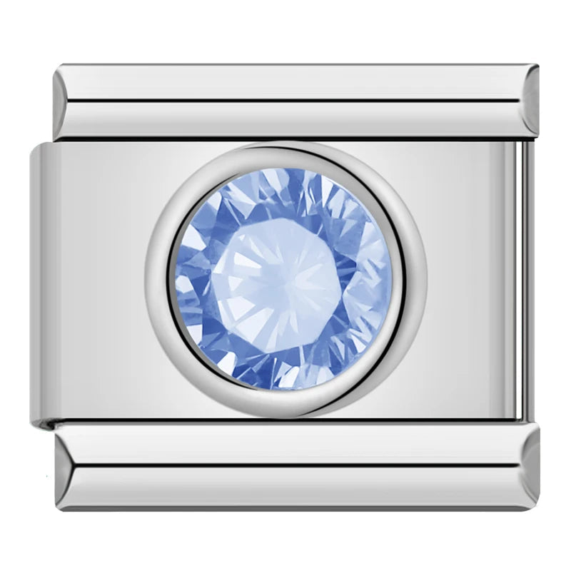 Round stone - silver