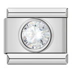 Round stone - silver