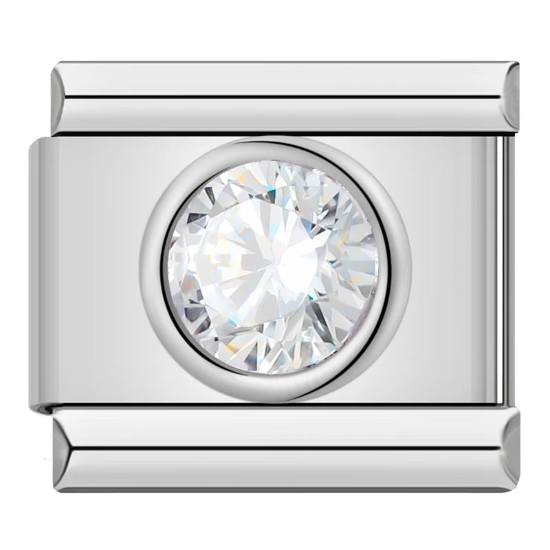 Round stone - silver