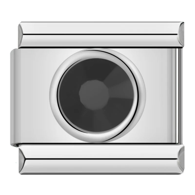 Round stone - silver