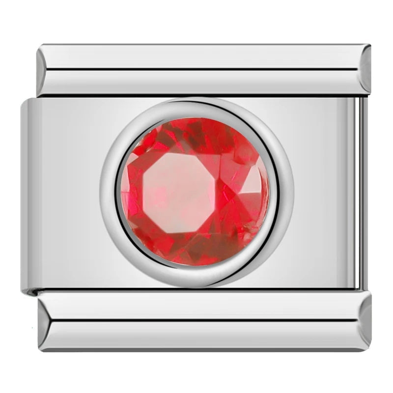 Round stone - silver