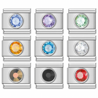 Round stone - silver