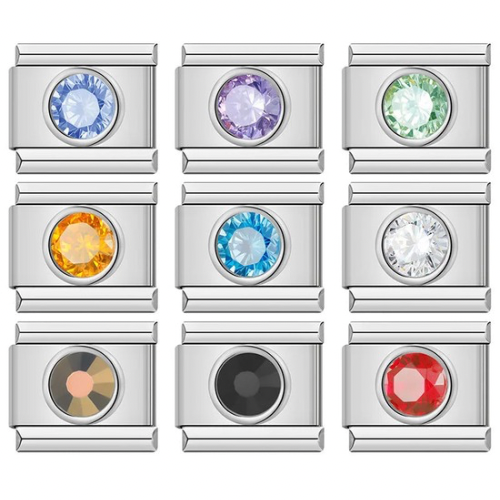 Round stone - silver