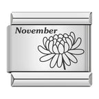 Laser Month Flower - Silver