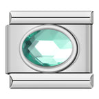 Color Stone Ellipse - Silver