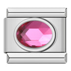 Color Stone Ellipse - Silver