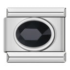 Color Stone Ellipse - Silver