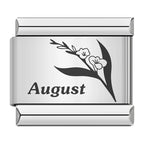 Laser Month Flower - Silver