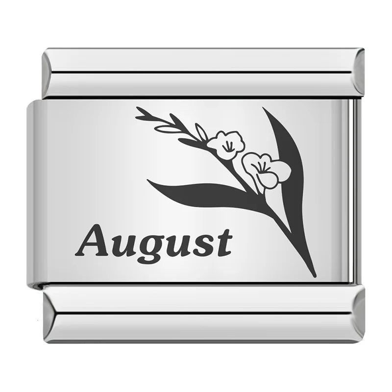 Laser Month Flower - Silver