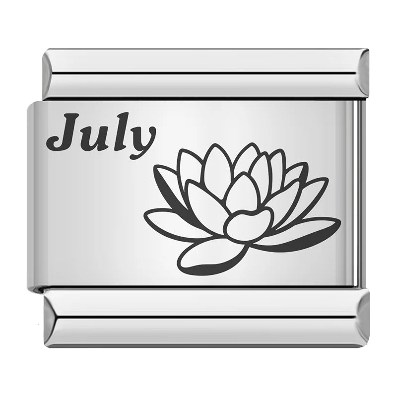 Laser Month Flower - Silver
