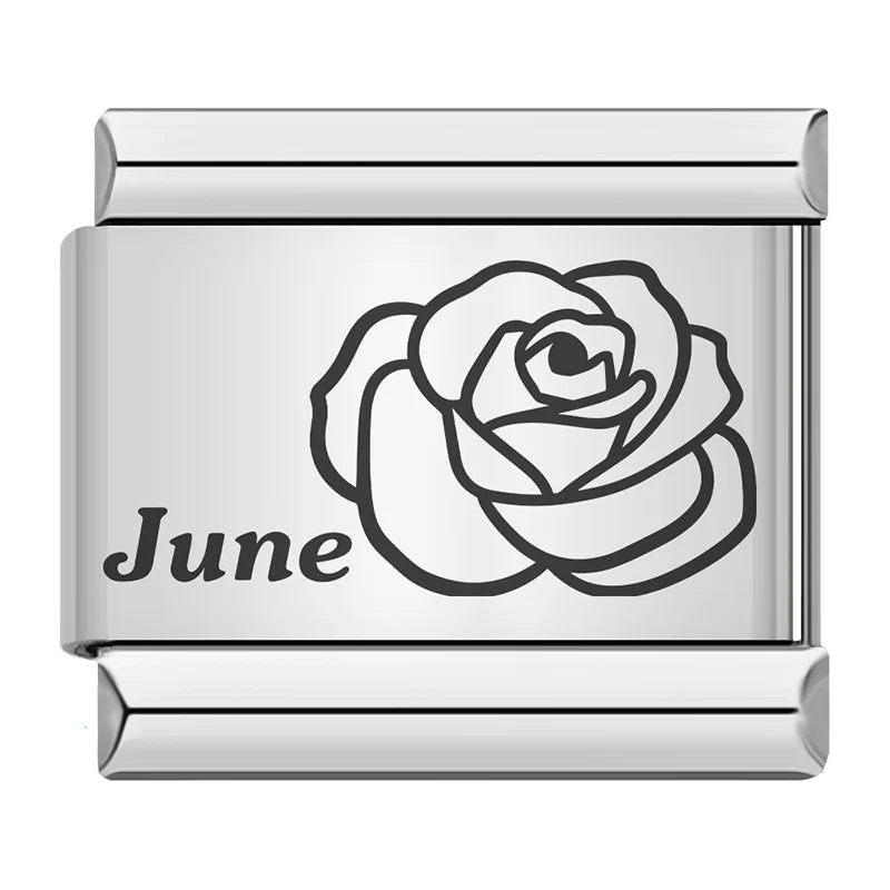 Laser Month Flower - Silver