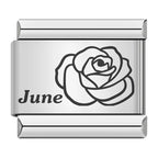 Laser Month Flower - Silver