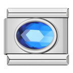 Color Stone Ellipse - Silver