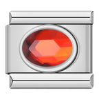 Color Stone Ellipse - Silver