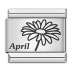 Laser Month Flower - Silver
