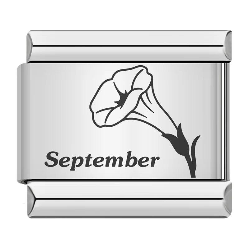 Laser Month Flower - Silver