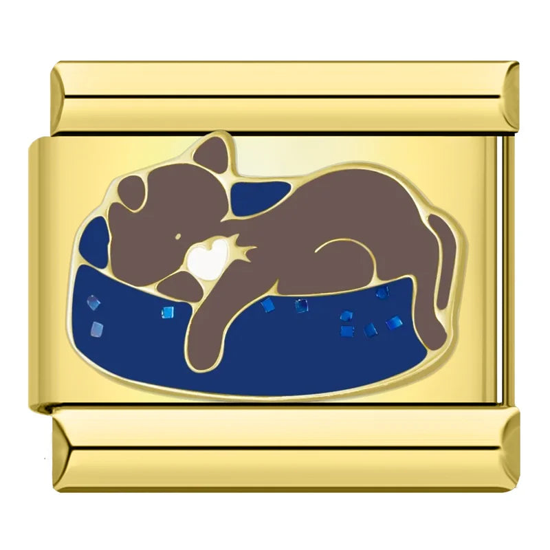 Cat, Dog, Butterfly - Guld