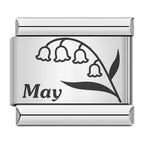 Laser Month Flower - Silver