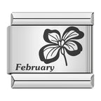 Laser Month Flower - Silver