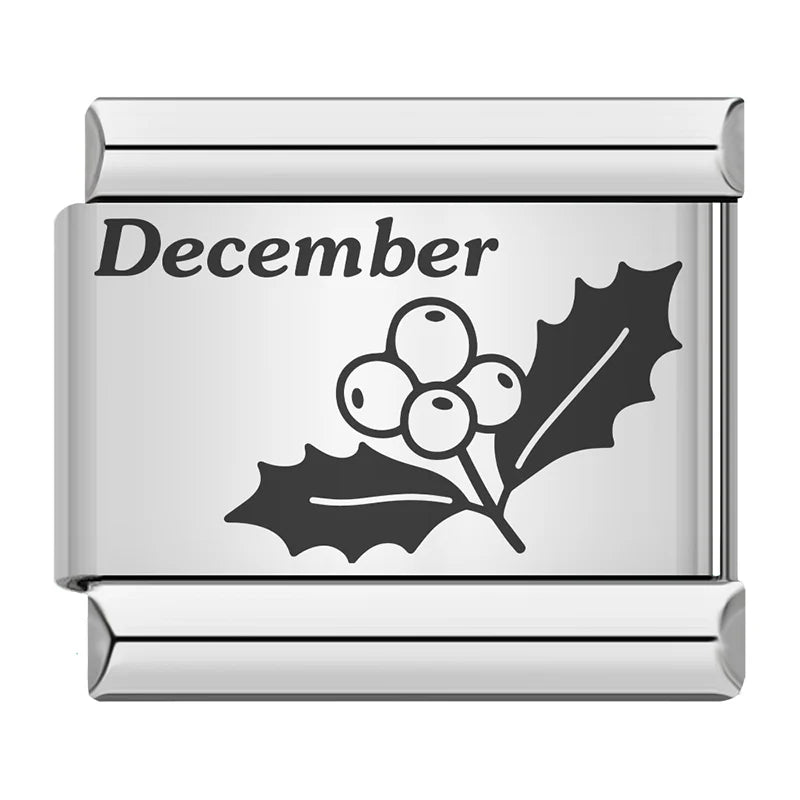 Laser Month Flower - Silver