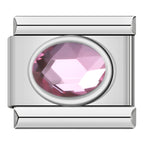 Color Stone Ellipse - Silver