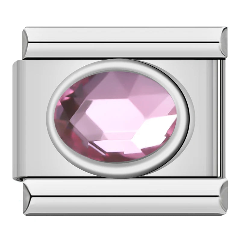 Color Stone Ellipse - Silver