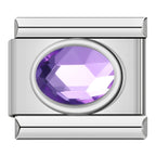 Color Stone Ellipse - Silver